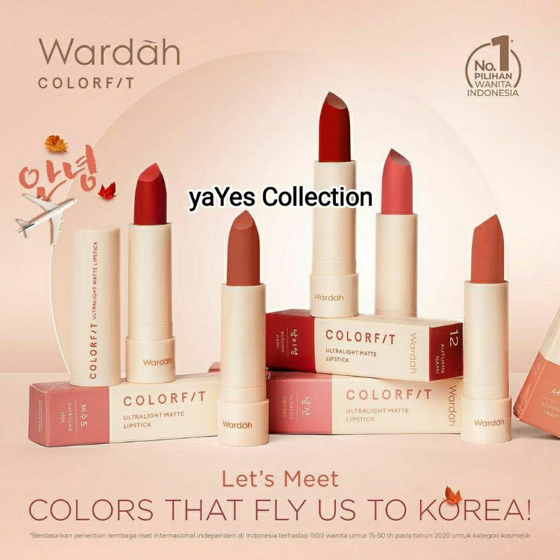 Wardah Colorfit Ultralight Matte Lipstick Korea Edition 3.6 g Makeup Bibir Lipstik Stick Putar