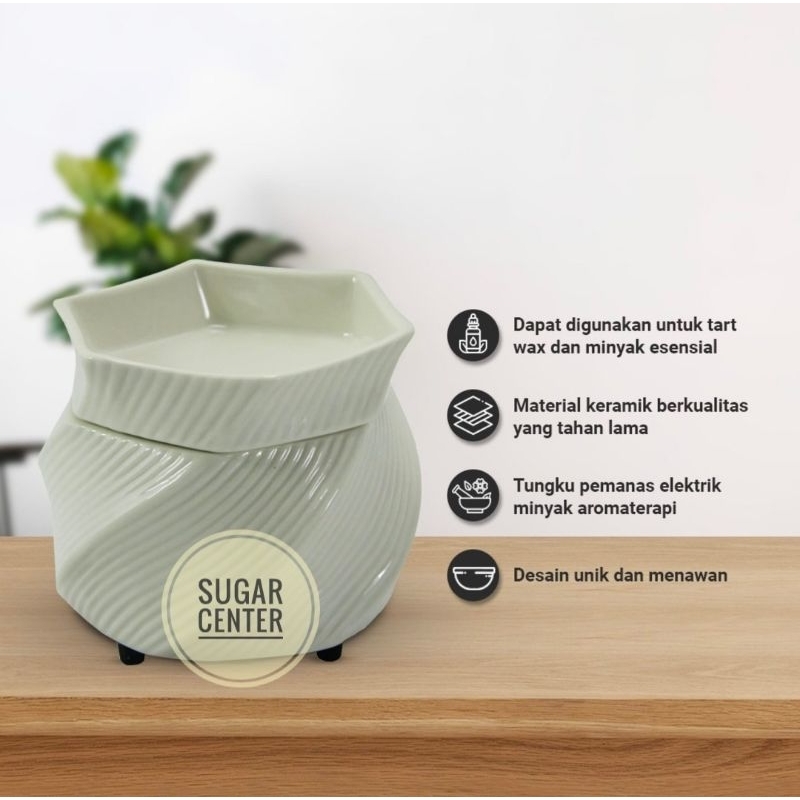 Tungku Minyak Aromaterapi Elektrik 9.5 cm Cream/Tungku Aromaterapi Elektrik/Tungku Minyak Aromaterap