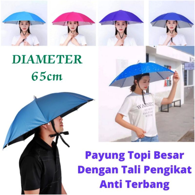 master run/topi payung diameter 65cm/topi payung hosun/payung topi/topi mancing/topi/payung/top payu