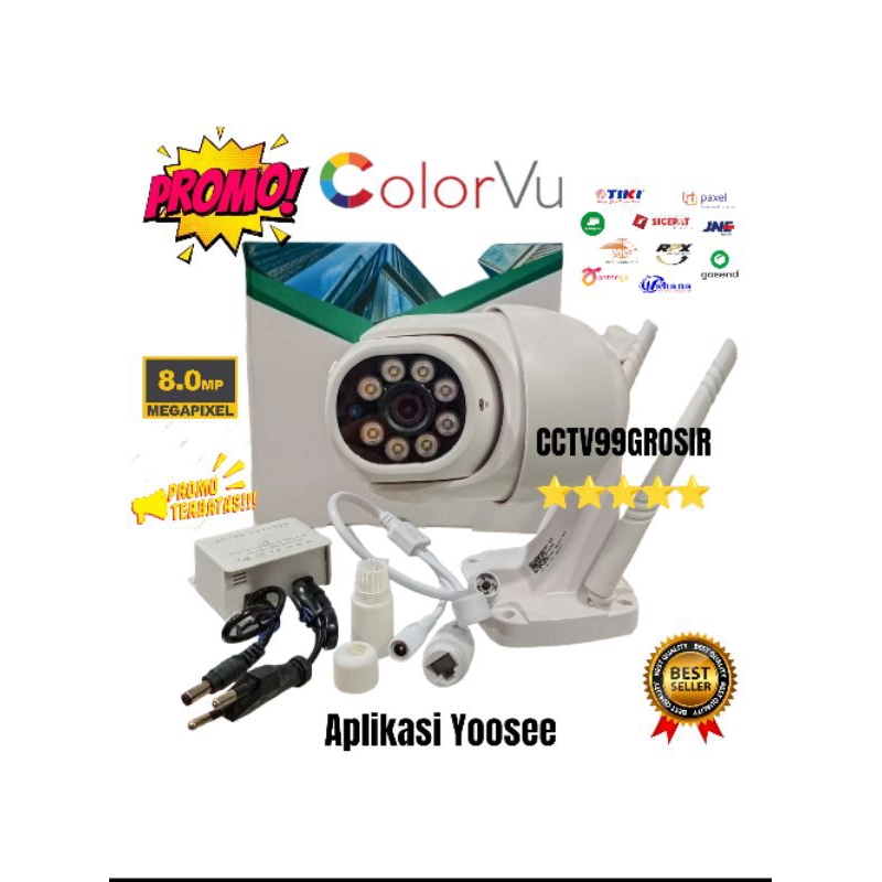 IP CAM Cctv Outdoor 8MP YOOSEE Wifi Kamera 8MP PTZ Bisa Putar 360° ColorVu
