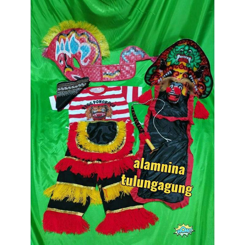 setelan kaos reog ponorogo kuda lumping cambuk udeng jawa barongan kayu