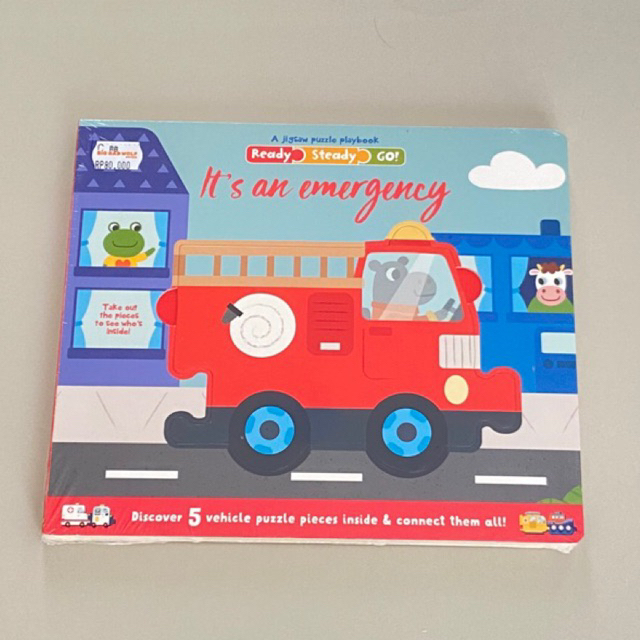Jigsaw Puzzle Playbook Ready Steady Go It’s an Emergency Children Book Buku Anak Transportasi