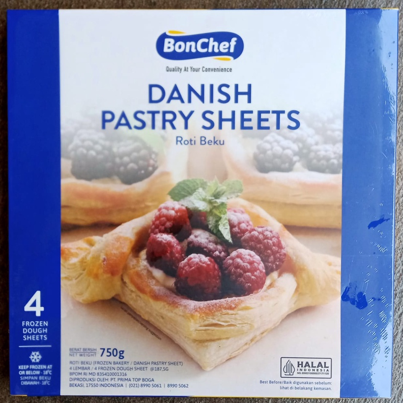 

BONCHEF DANISH PASTRY SHEET 750g (isi 4 lembar @187.5g)