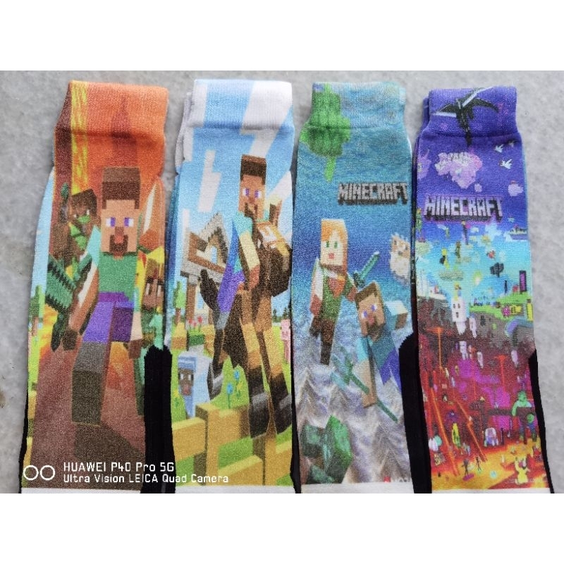 Kaos Kaki Minecraft | Minecraft Sock | Minecraft | Kaos Kaki Anak | Kaos Kaki Karakter