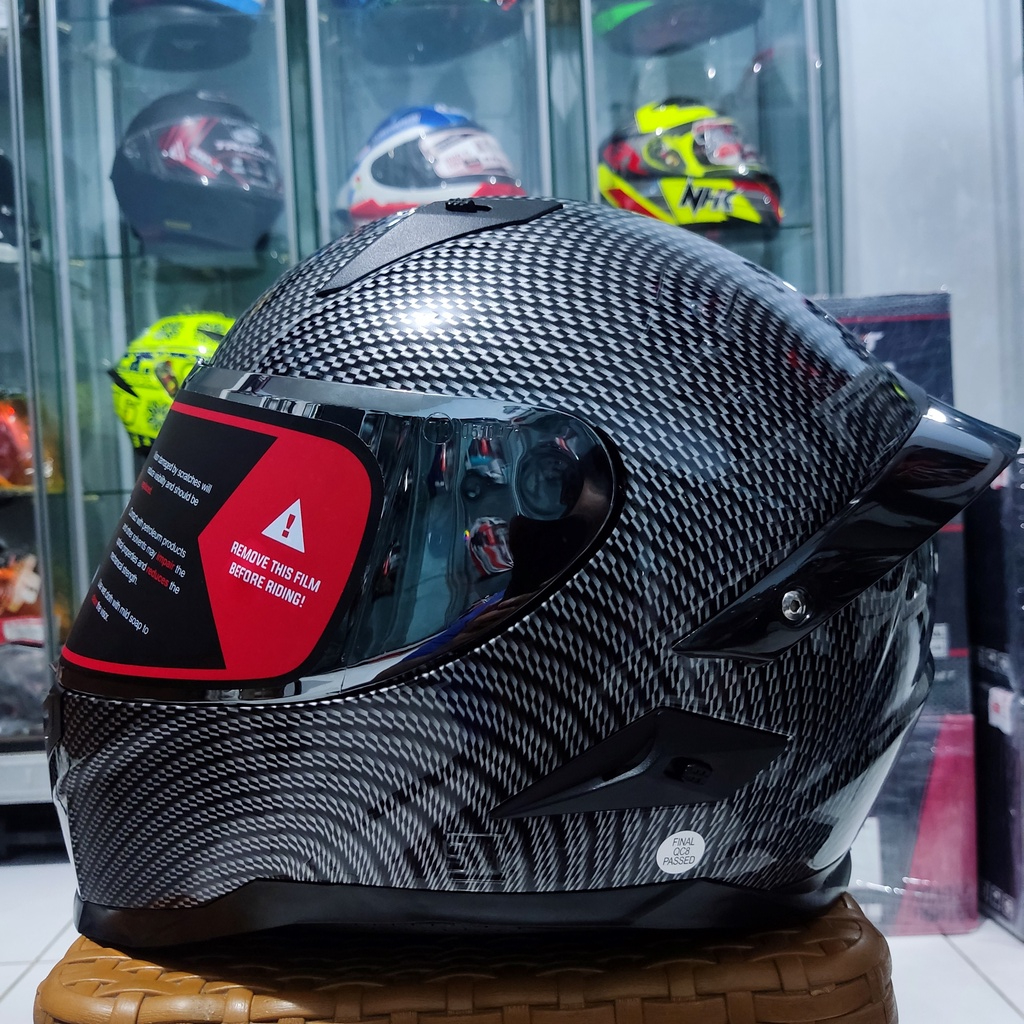 HELM SNAIL FFS1 CARBON FULL FACE VISOR IRIDIUM SILVER