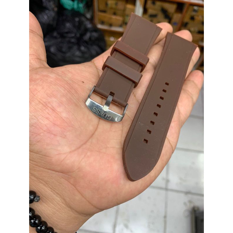 Strap Tali jam tangan Guess rubber Coklat 22mm