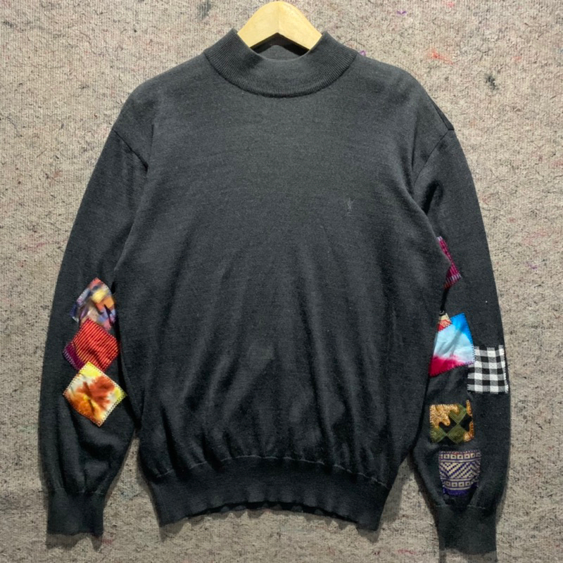 VINTAGE SWEATSHIRT YVES SAINT LAURENT TURTLENECK CUSTOM