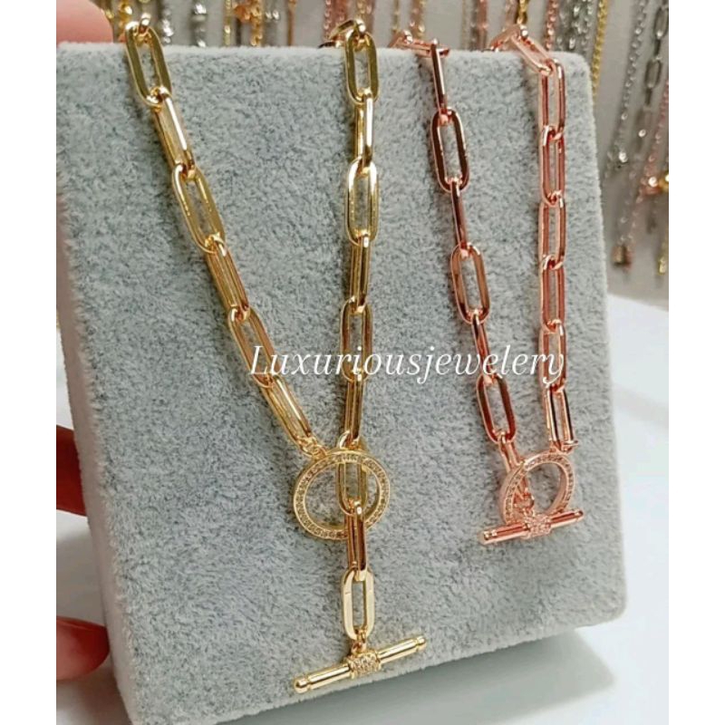 Luxuriousjewelery- Kalung Paperclip diamond premium