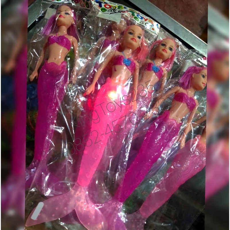 Mainan Anak Barbie Berbi Putri Duyung Mermaid Bonus Batrai Lampu Boneka Perempuan Kado Anak Pontiana