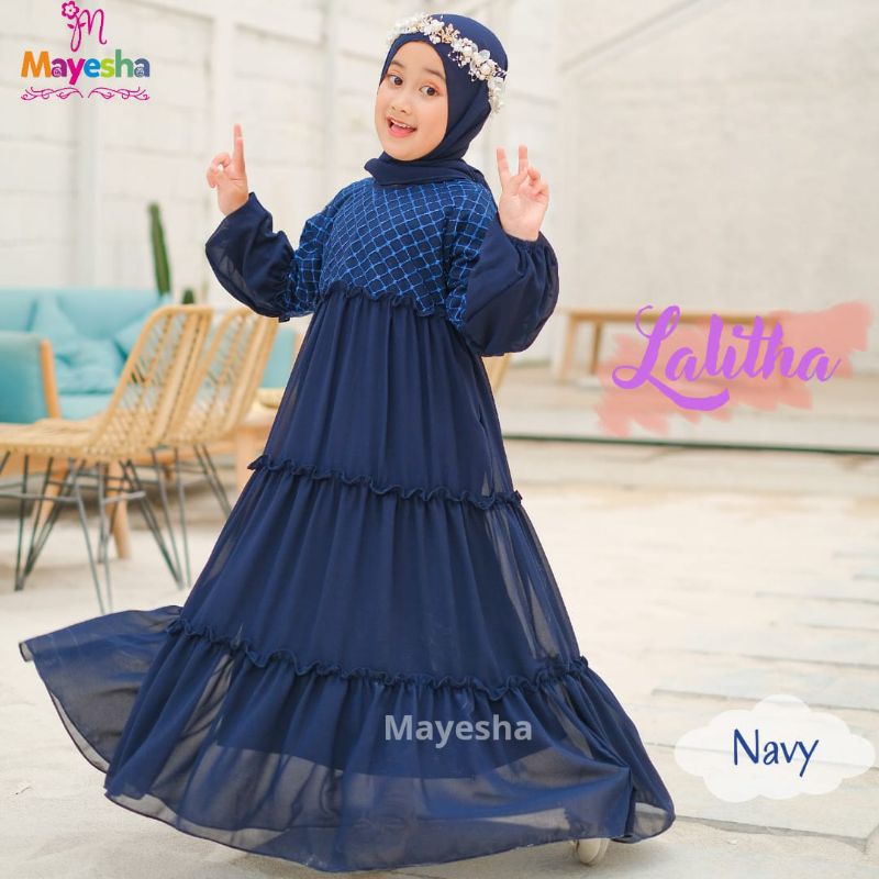 [4-9 TAHUN] READY STOCK !! GAMIS LEBARAN ANAK SET HIJAB PASHMINA LALITHA 4-9 TAHUN ORIGINAL BY MAYESHA / BAJU GAMIS LEBARAN HARI RAYA ANAK PREMIUM GAMIS PRINCESS TUTU BRUKAT