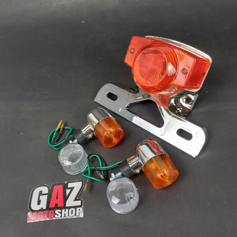 STOPLAMP CB MODEL CUSTOM MONKEY set LAMPU SEIN Reting PALU BULAT LAMPU STOP CB GORILLA dudukan BELAKANG