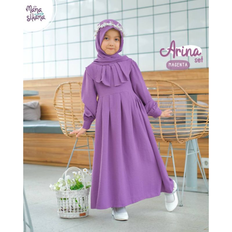 arina dress anak || arina dress || arina by manasikana || gamis anak