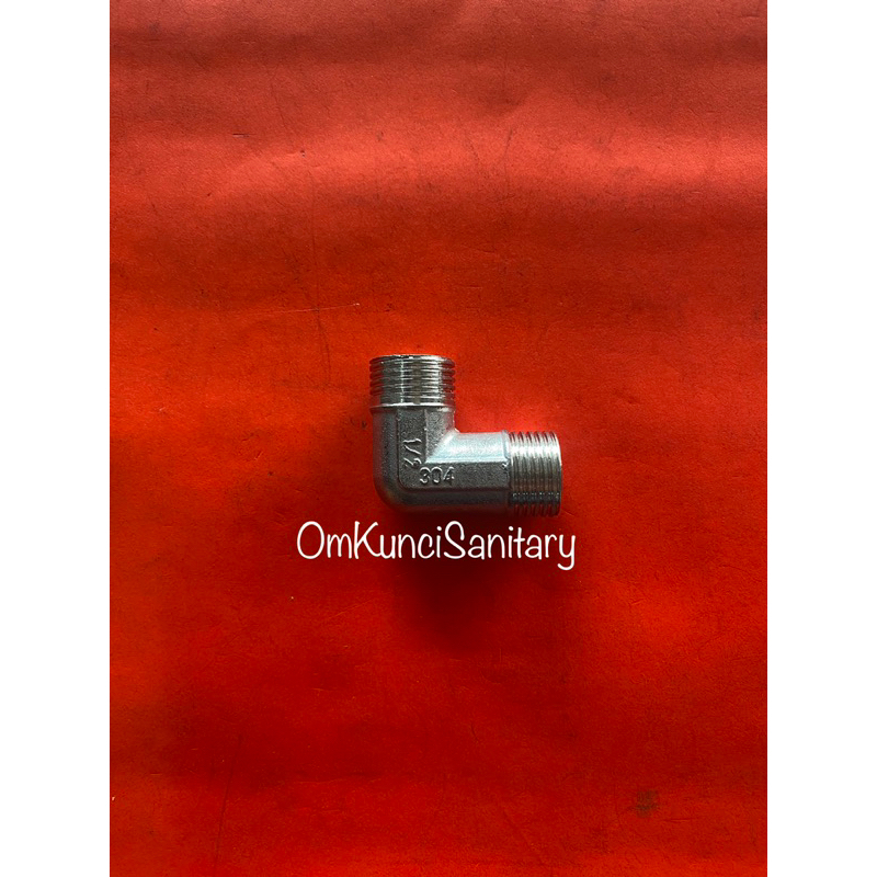 Nepel L Naple Elbow Neple L Drat Luar Drat Luar Stainless 1/2 inch