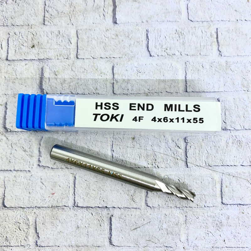 Endmill 4 mm HSS merk Toki original baru Endmill 4mm