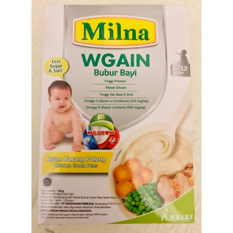 

Bubur bayi MILNA WGAIN Rasa ayam kacang polong