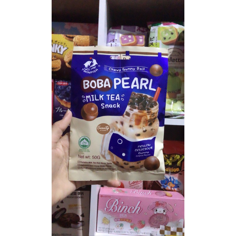 

Twinfish Chewy Gummy Ball Boba Pearl Milk Tea Candy ECER
