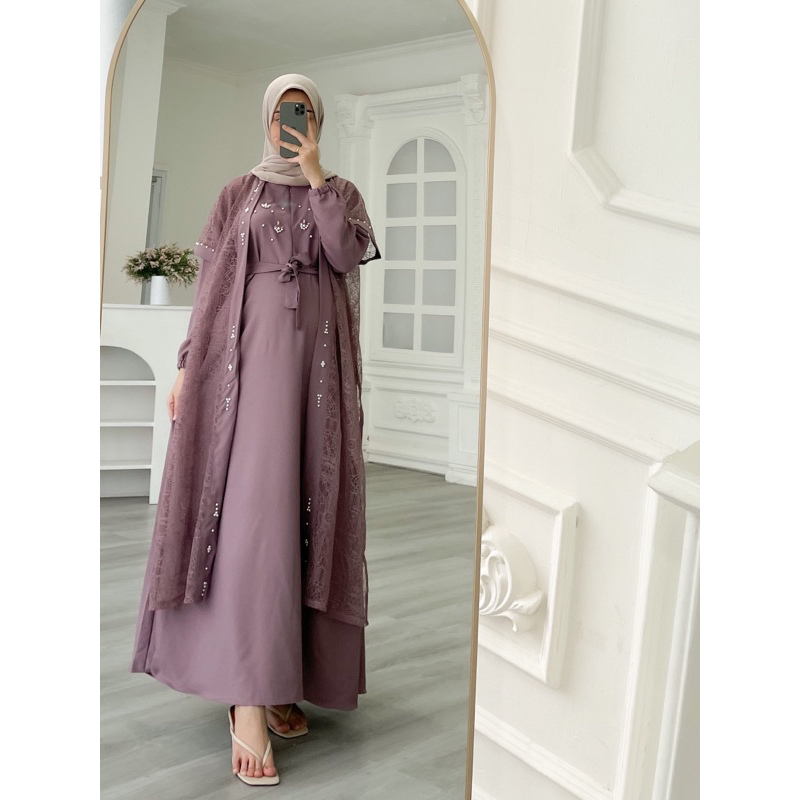 AMERA PART 3 MAXI / BRISIA (Cek Caption) Gamis brukat outer+inner