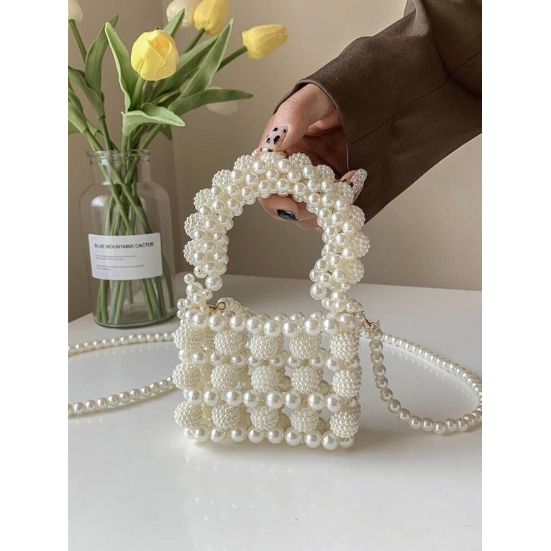 Amela pearl bag tas manik tas mutiara beaded bag tas pesta tas mewah korean bag