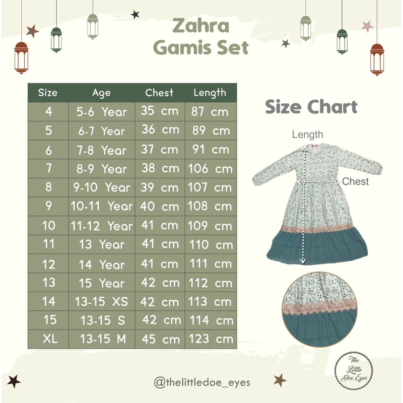 Zahra Gamis Vol.2 (Size 11-15 tahun)