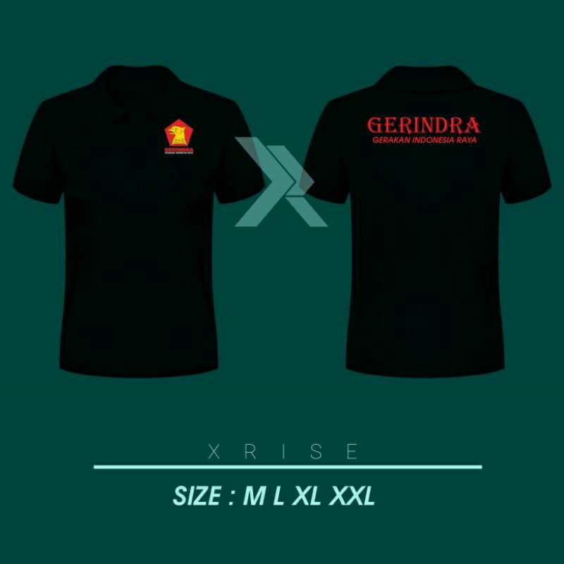 KAOS POLO KERAH PARTAI GERINDRA GERAKAN INDONESIA RAYA