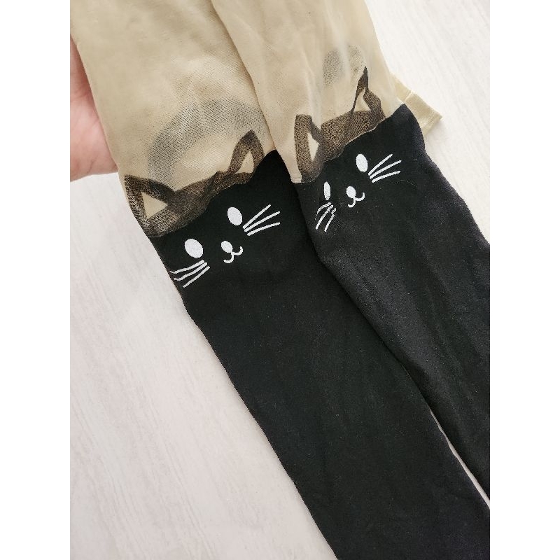 leging stocking wanita / cat motif stocking kawaii