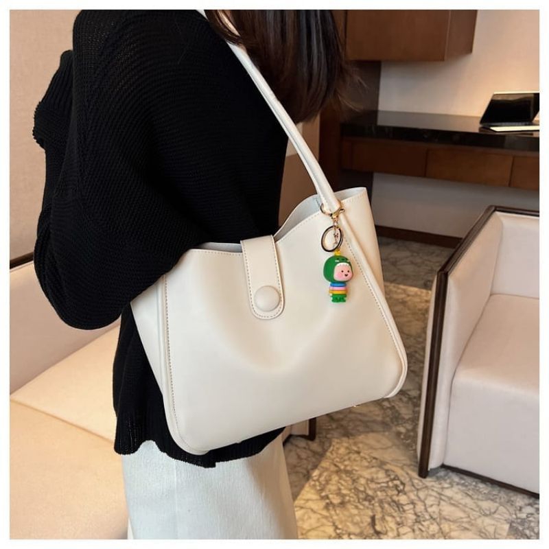 Hanbag Tas Tangan Wanita Tote Selempang Casual Polos Kulit Pu