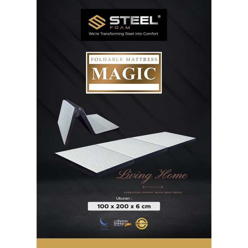 Matras Kasur Busa Tilam Lipat Magic Fordable 3 kaki, Steel Foam Tempat Tidur Mattress Murah