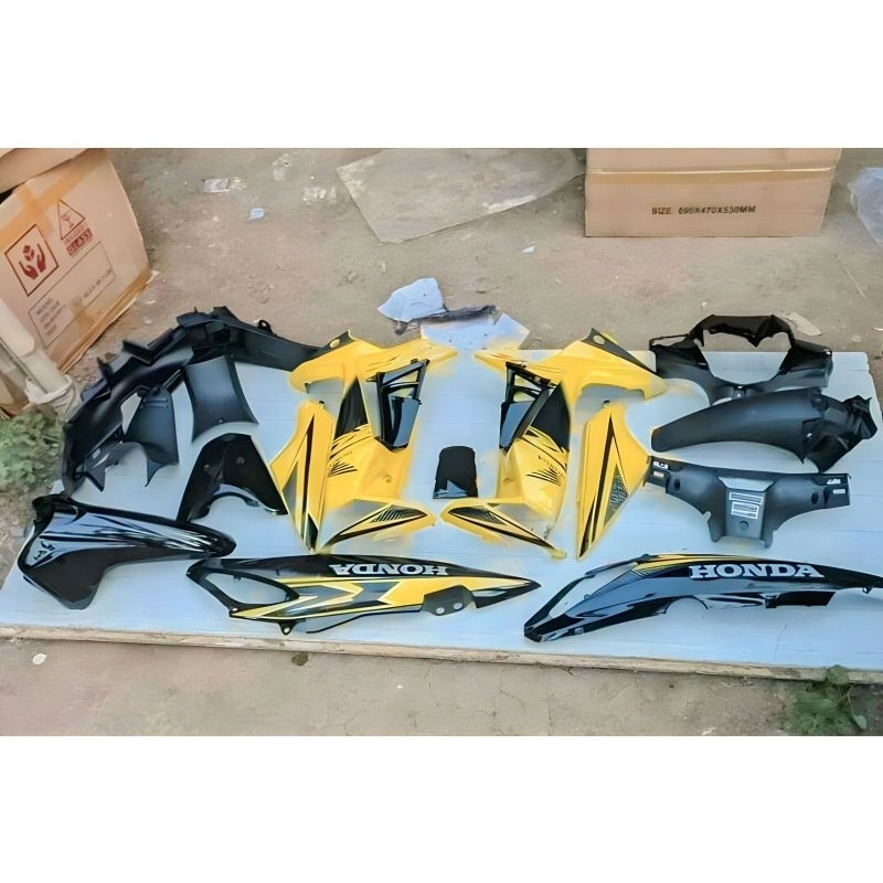 Cover Body Full Set Supra X 125 Batman Halus Kasar warna Hitam Kuning