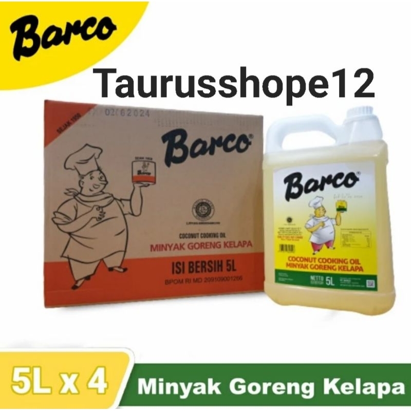 

minyak goreng kelapa barco 5L (1dus isi 4)