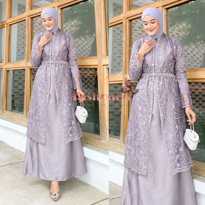 Sartika Dress 2in1 Gamis Muslimah Remaja Busui Jumbo LD 120 Kondangan Lamaran Tunangan Wisuda Dres Bridemaid Seragaman Baju Lebaran Tebaru Dreses Wedding Pernikahan Pesta Velvet Plus Outer Grosir Termurah