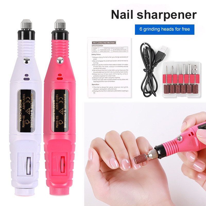 Kikir kuku isi Electric Nail Drill Grinding Manicure Machine Mesin Kikir Amplas Kuku Listrik Nail Art Pen Pedicure