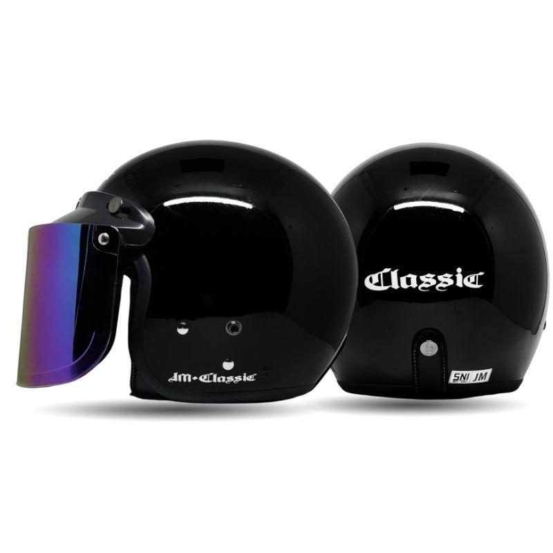 Helm Bogo Classic JM08 Hitam Gloss