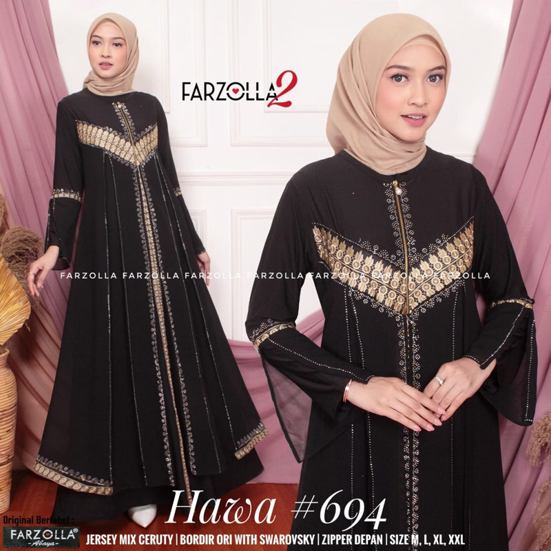 Abaya Turkey | Hawa # 694 | Busana Arab Muslimah Original by Farzolla