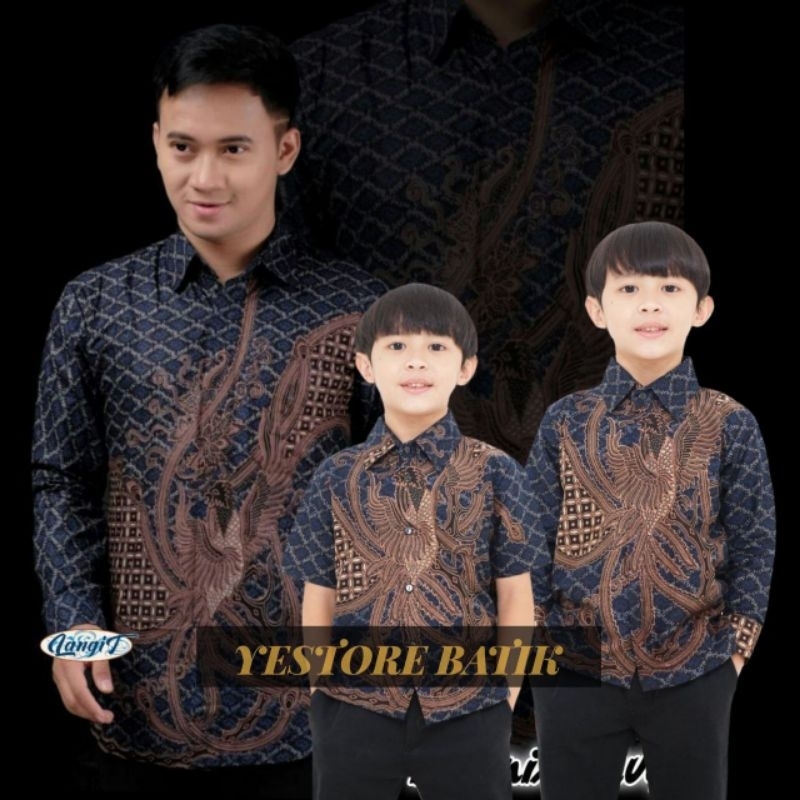 0BAJU BATIK COUPLE AYAH ANAK LENGAN PENDEK, BAJU BATIK PRIA PHOENIX NAVY, BAJU ANAK COWOK COUPLE AYAH, BAJU BATIK KELUARGA, SERAGAM BATIK, COUPLE BATIK WARNA NAVY