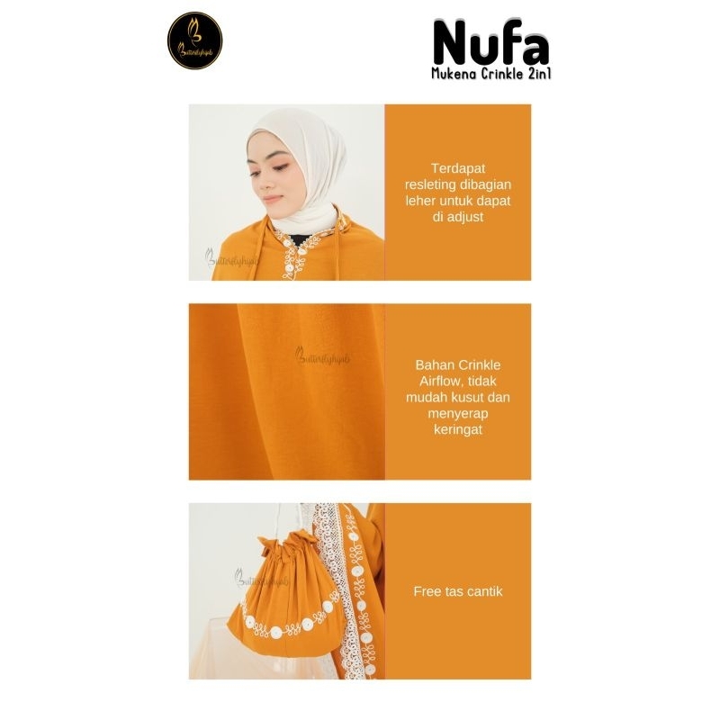 Mukena Nufa 2 in 1 Butterfly Hijab x King Salman