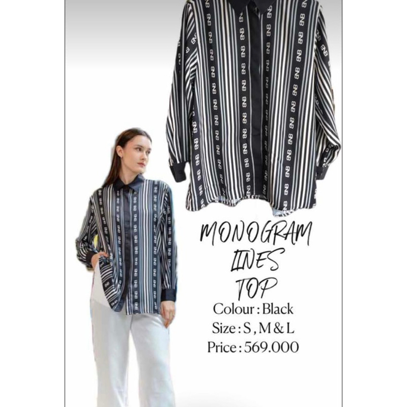 Brand no brand Monogram Lines Top NEW