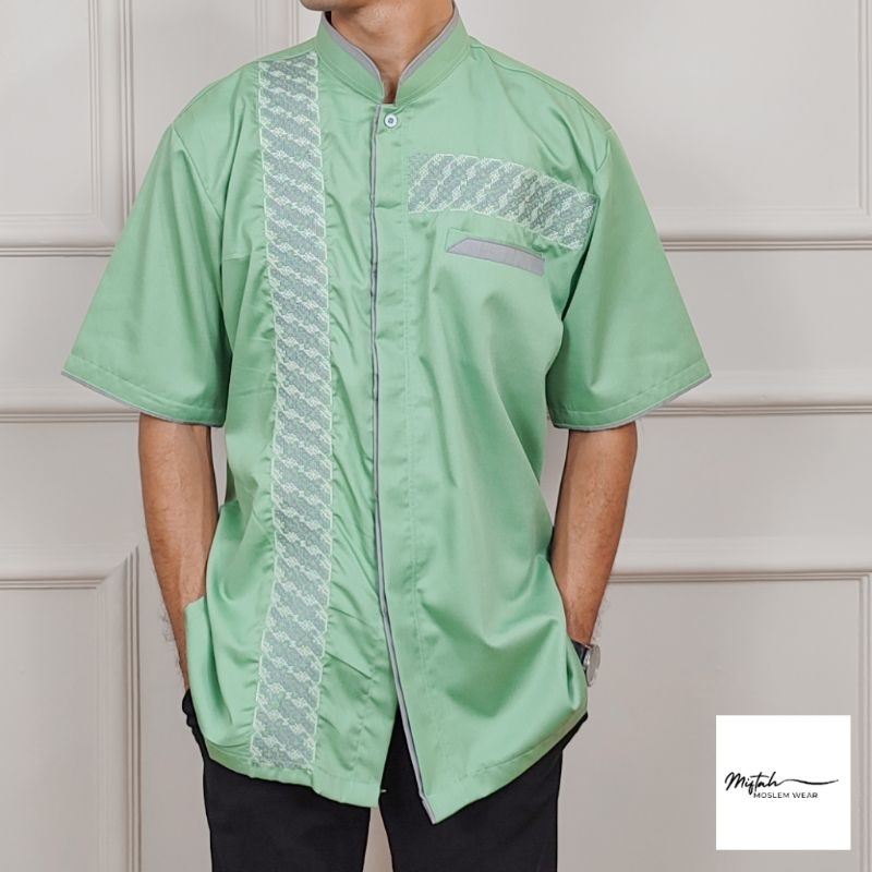 Baju Koko Muslim Pria Katun Toyobo Bordir Exclusive Premium (11 Variasi warna)