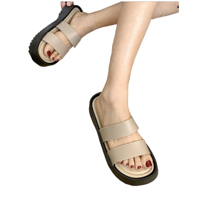 Sandal Wanita Sandal Selop Cewek Import Sendal Karet Ban DuaWanita Nyaman Sandal Wadges wanita Viral Kekinian