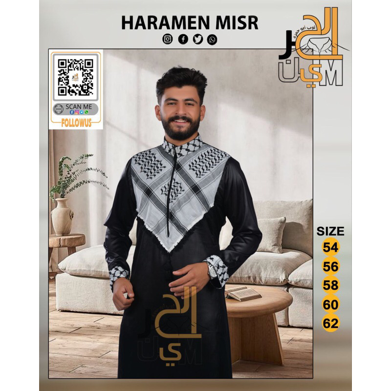GAMIS JUBAH AL-HARAMAIN MESIR ORIGINAL