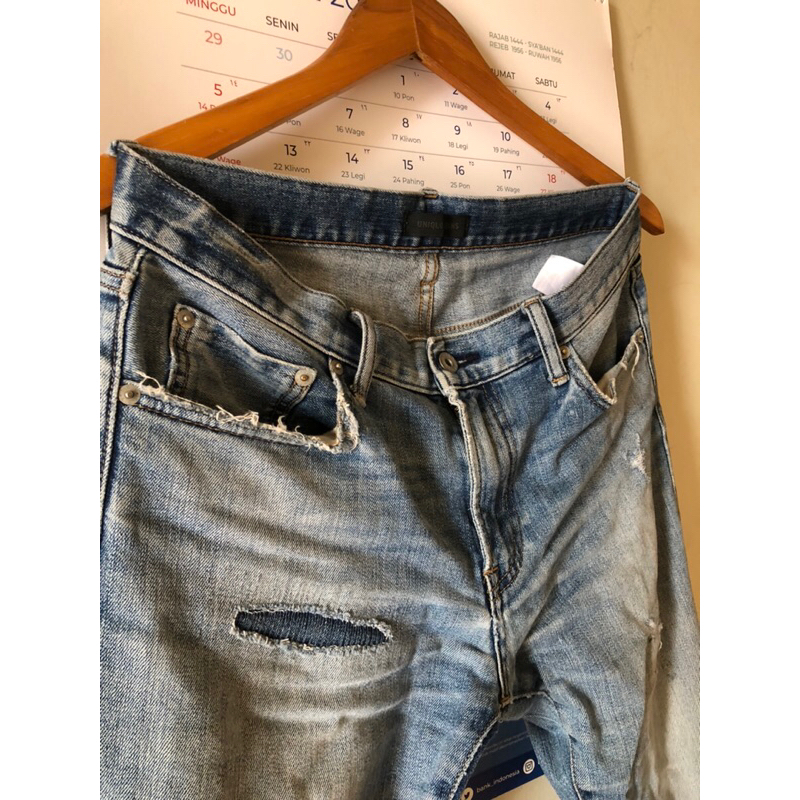 selvedge denim uniqlo washed blue second