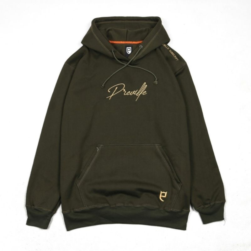 PREVILLE ORIGINAL HOODIE JAKET SUBSCRIPT IJO OLIVE TUA FULLTAG &amp; LABEL