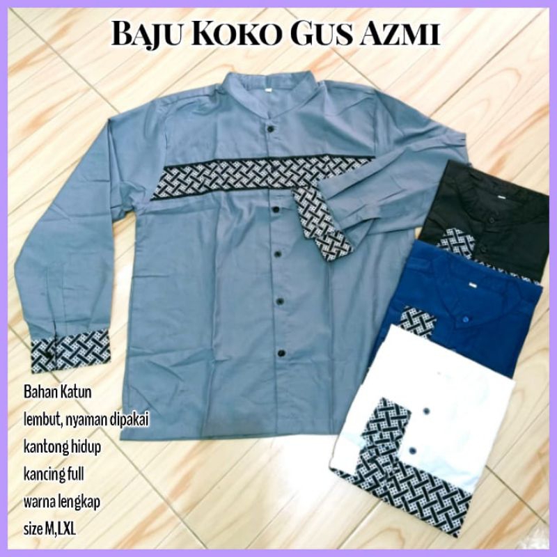 Baju Koko Gus Azmi Dewasa Premium Lengan panjang By Zellshop