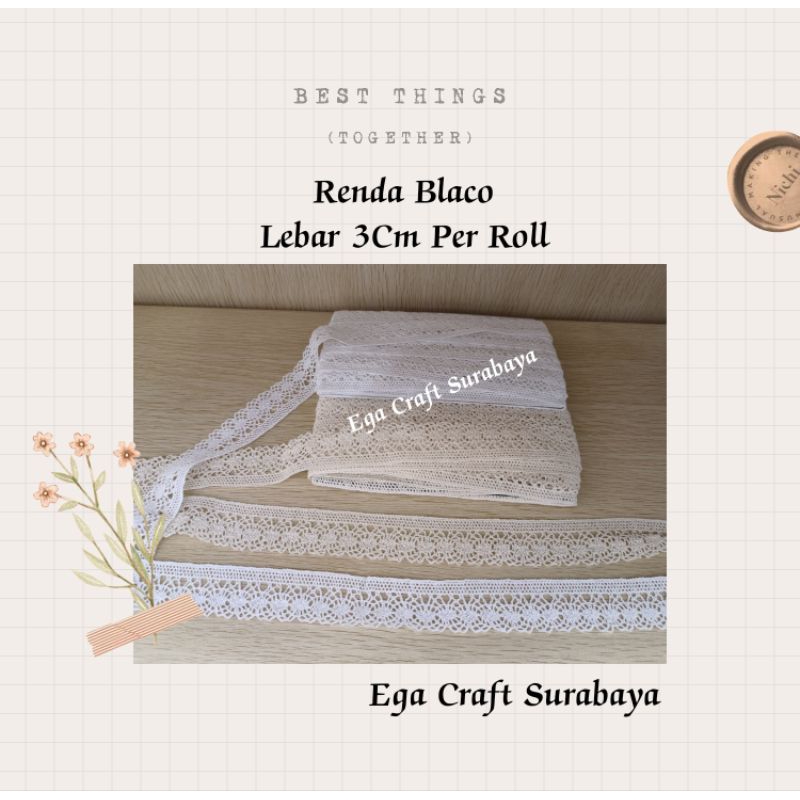 Renda Blaco Lebar 3Cm Per Roll