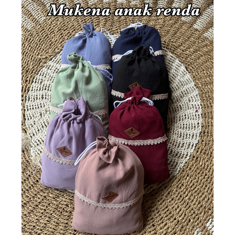 mukena anak renda crinkle / mukena anak lesti