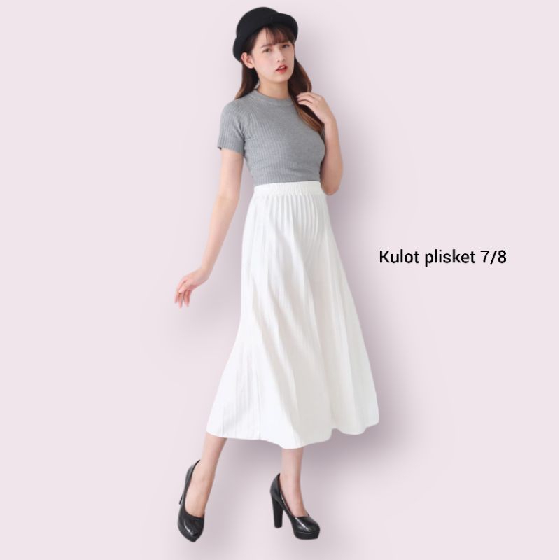 CELANA KULOT PLISKET 7/8  - BAHAN HYGET SUPER ( PREMIUM )