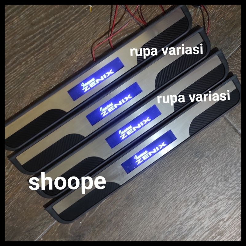 sill plate silplate samping pintu mobil toyota innova inova ZENIX 2023 nyala lampu led biru