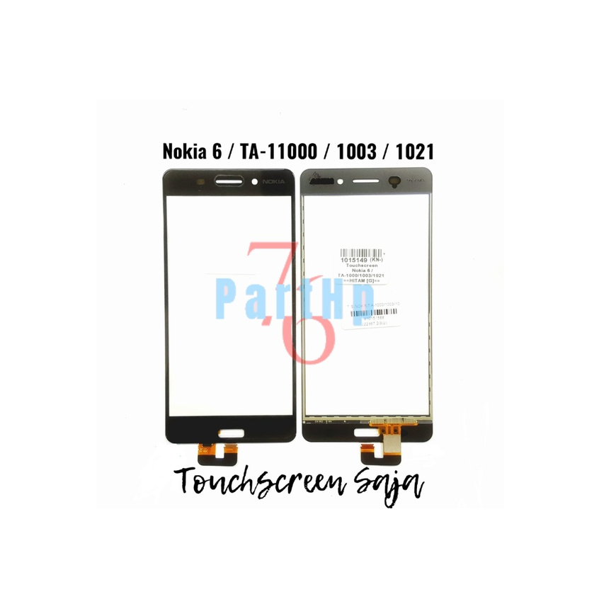 Touchsreen Layar Kaca Sentuh Nokia 6 - TA - 11000 - 1003 - 1021 - TS On - Hitam