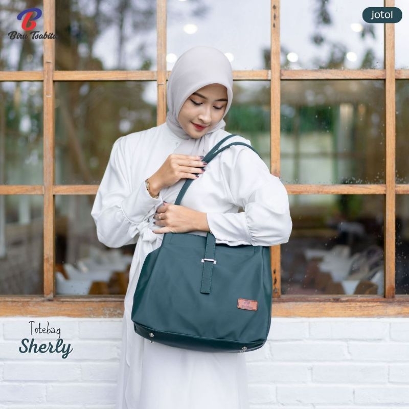 TOTEBAG SHERLY BY BIRU TSABITA BAHAN CHOCHOLY HALUS LEMBUT ANTI AIR PREMIUM TAS KERJA KULIAH NGAJAR NGANTOR