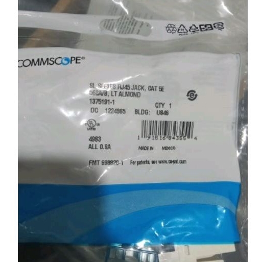 Konektor COMMSCOPE AMP Modular Jack RJ45 Cat.5 SL Series Almond Original | Cat5