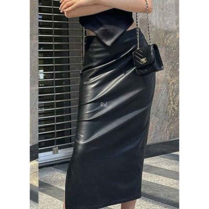 Span kulit wanita / skirt leather stretchy by Rise's